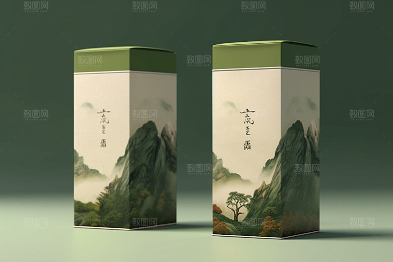 茶叶包装中国风中式模型