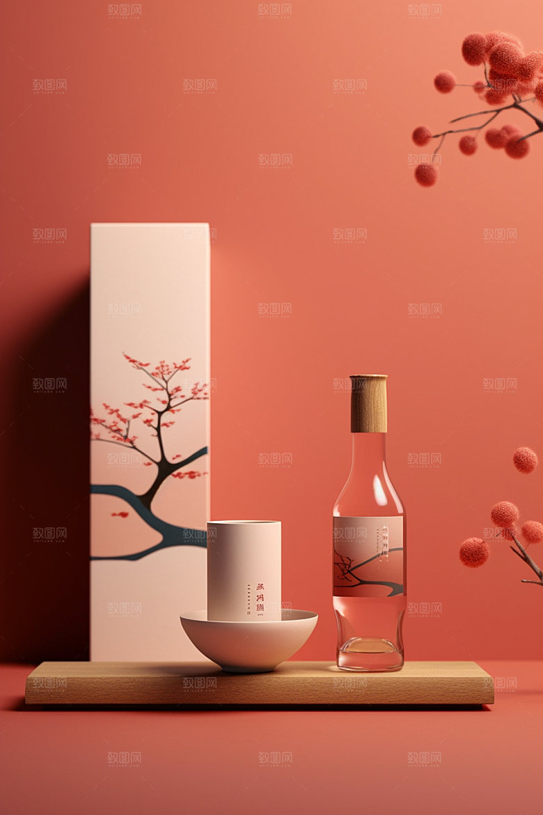 茶叶包装中式立体模型