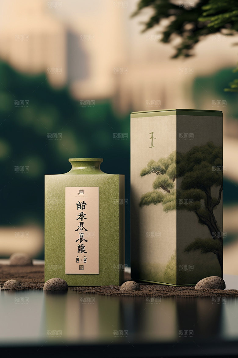 茶叶包装立体中国风模型