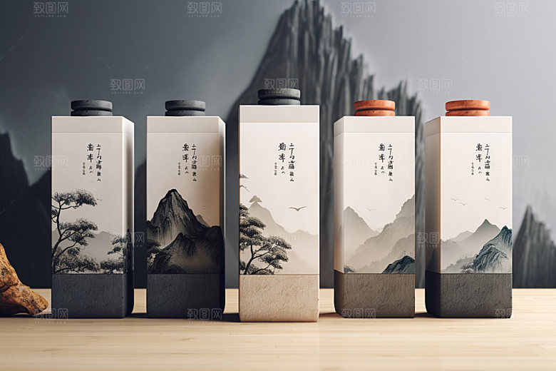 茶叶包装包装设计中国风模型