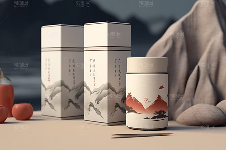 茶叶包装茶叶罐立体模型
