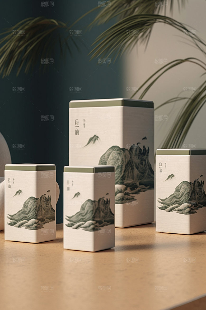 茶叶包装传统中国风模型