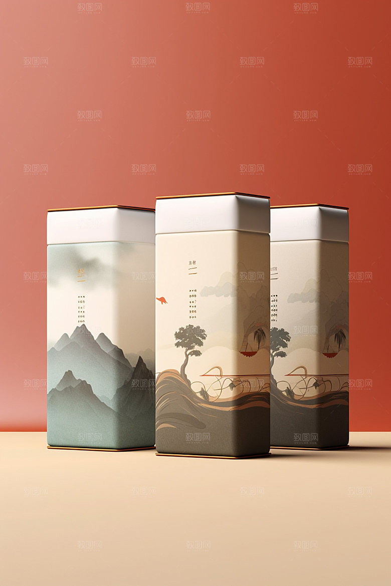 茶叶包装中式3D模型