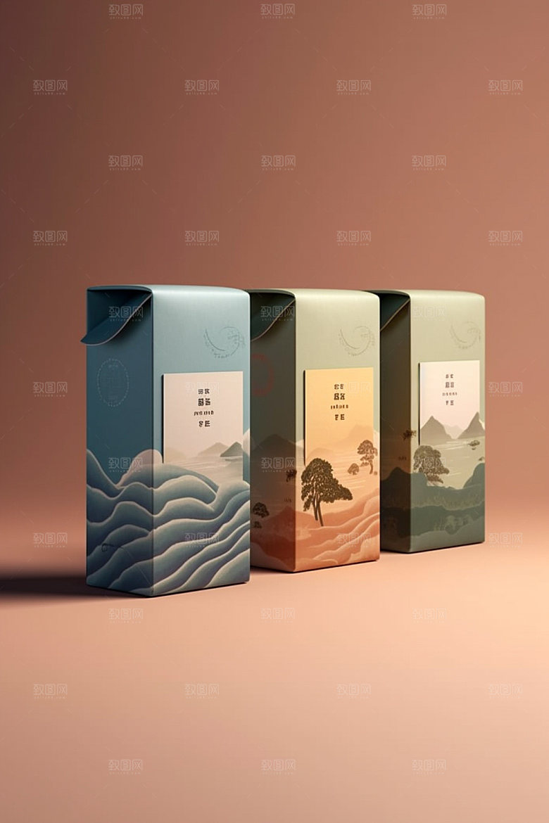 茶叶包装立体中式模型