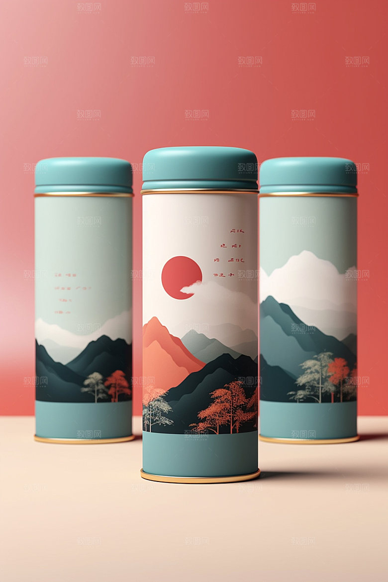茶叶包装中国风传统模型