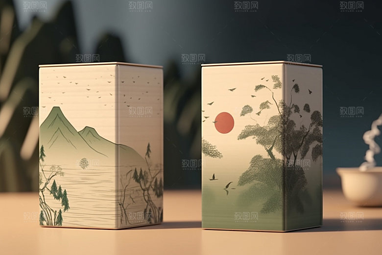茶叶包装包装设计茶叶罐模型