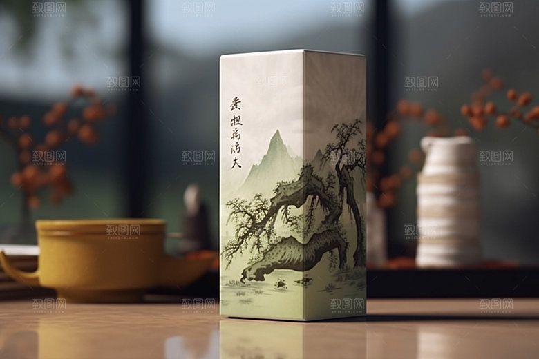 茶叶包装茶叶罐中式模型