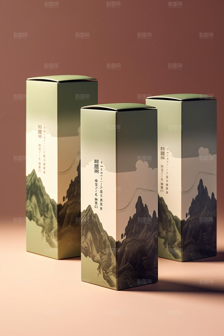 茶叶包装3D中国风模型