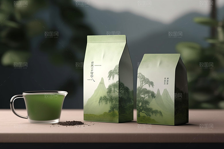 茶叶包装中国风立体模型