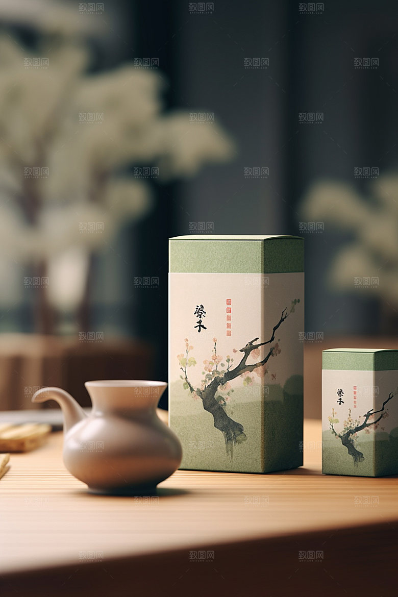 茶叶包装3D中国风模型