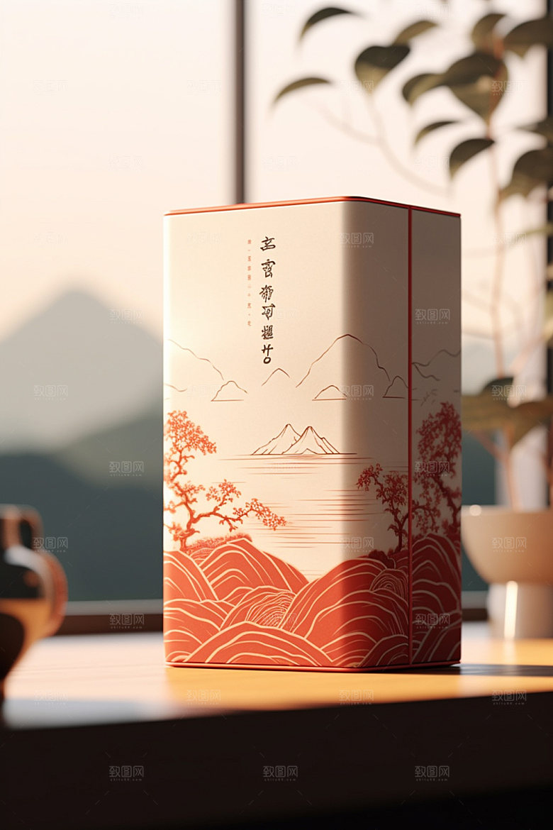 茶叶包装中国风茶叶罐模型