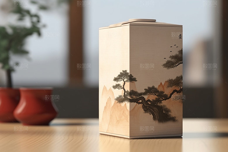 茶叶包装中国风传统模型