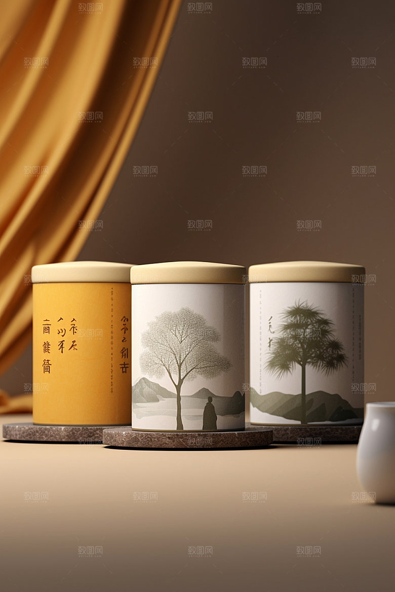 茶叶包装3D中式模型