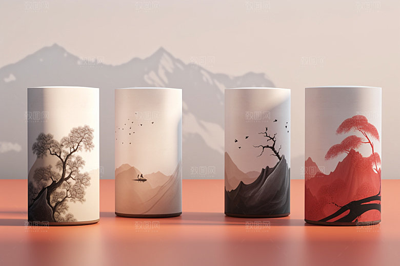 茶叶包装传统茶叶罐模型