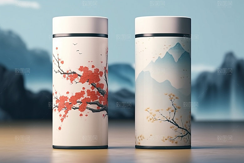 茶叶包装中国风立体模型