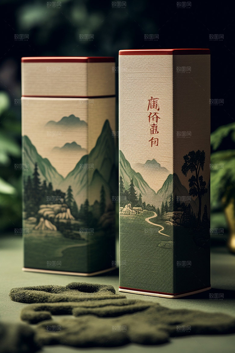茶叶包装传统中国风模型
