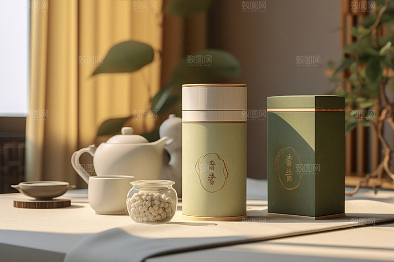 茶叶包装立体中式模型