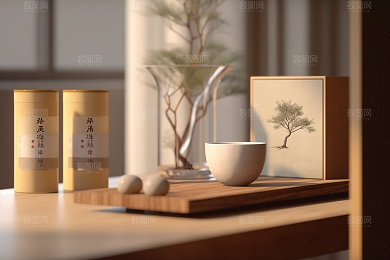 茶叶包装3D中国风模型
