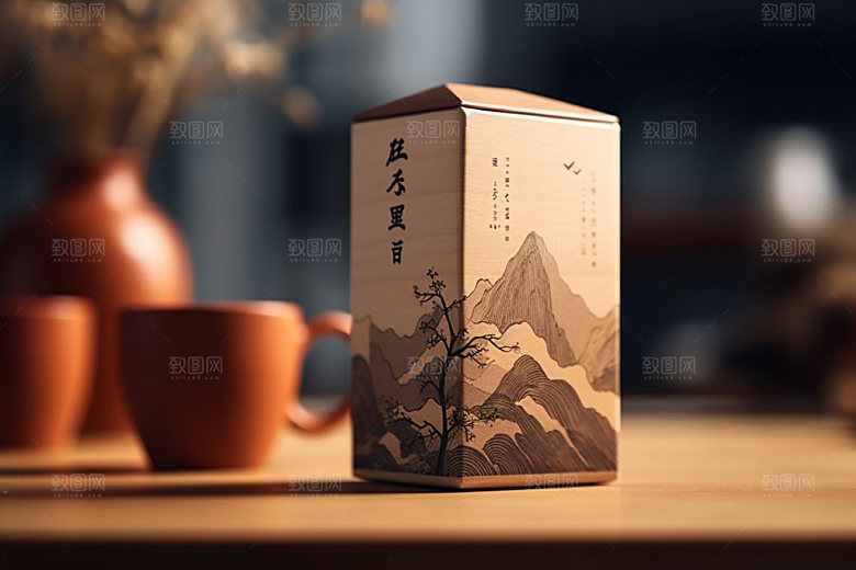 茶叶包装中国风茶叶罐模型