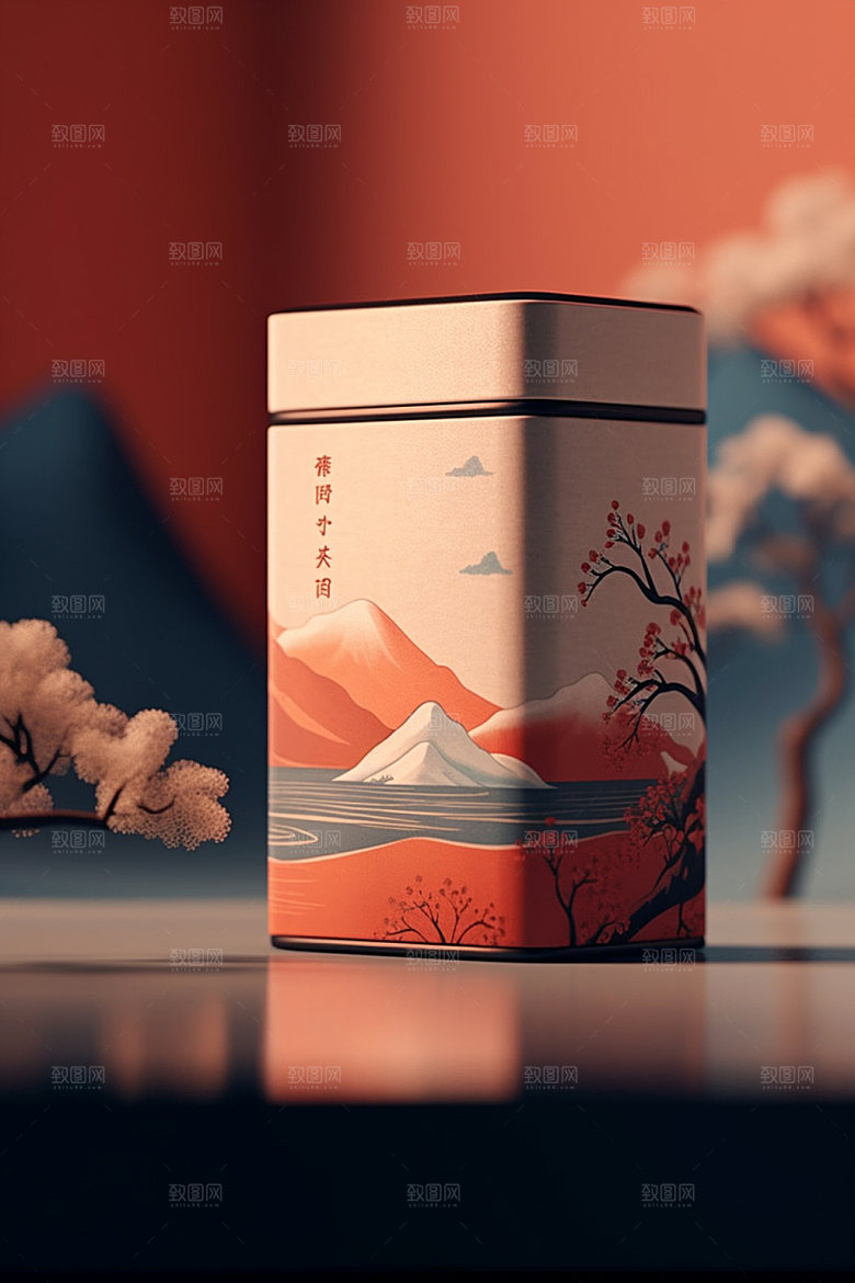 茶叶包装中式3D模型