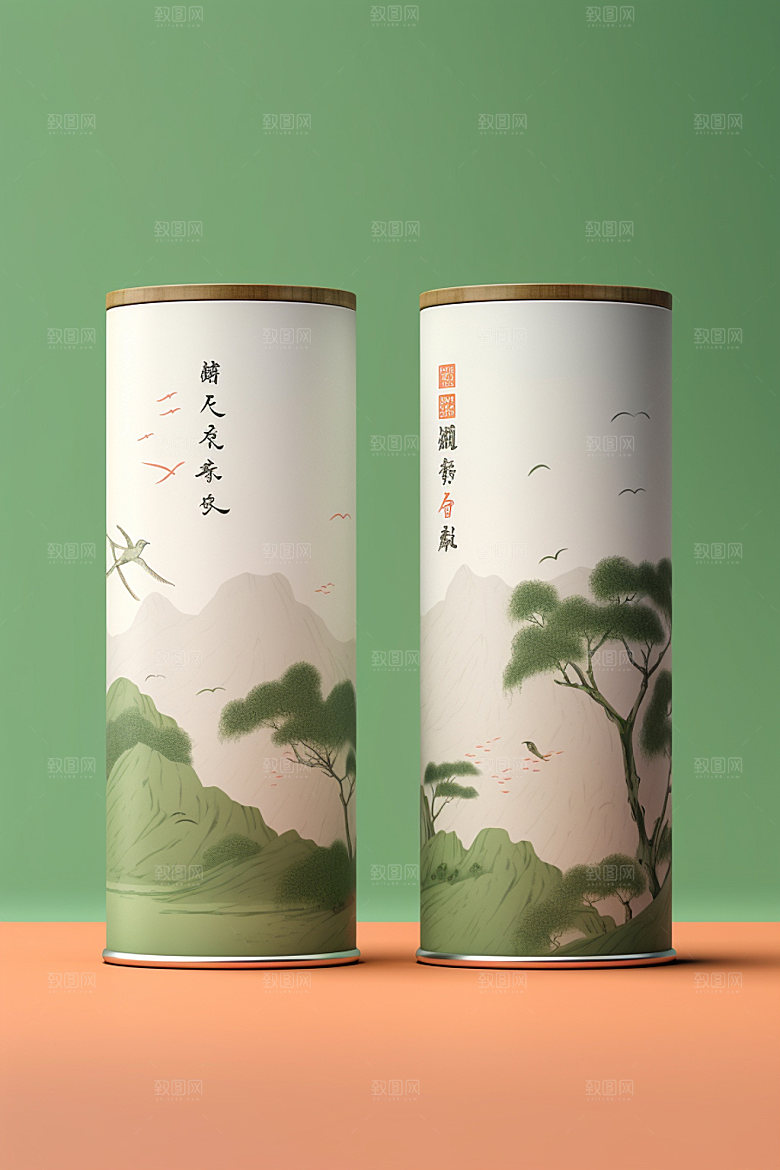 茶叶包装传统中国风模型