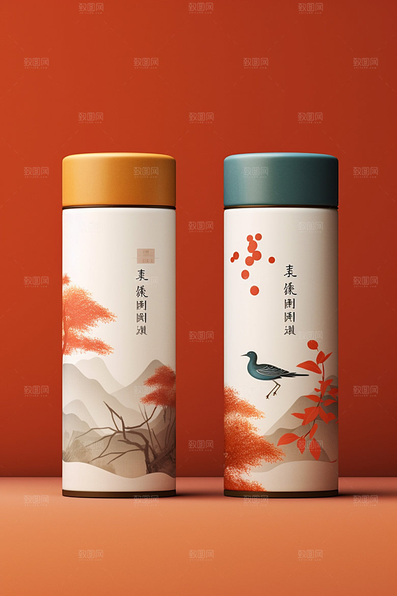 茶叶包装包装设计中国风模型