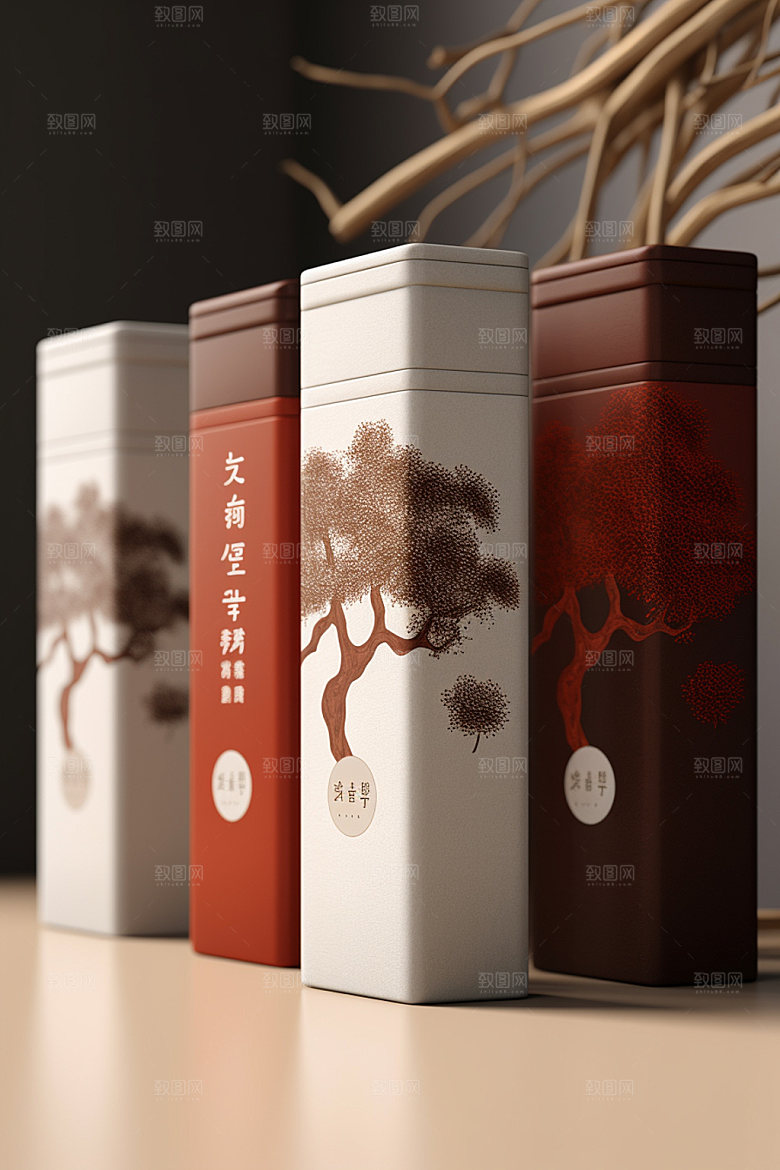 茶叶包装中国风茶叶罐模型