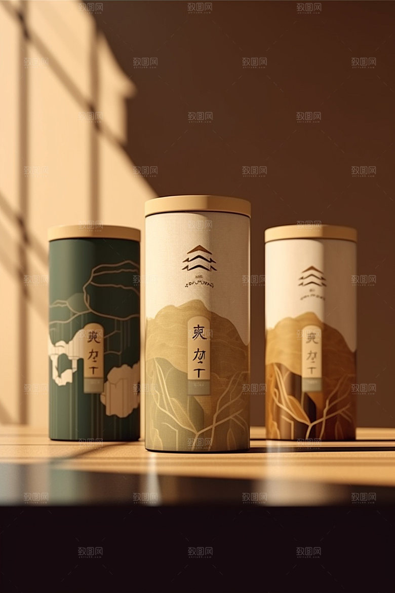 茶叶包装中式立体模型
