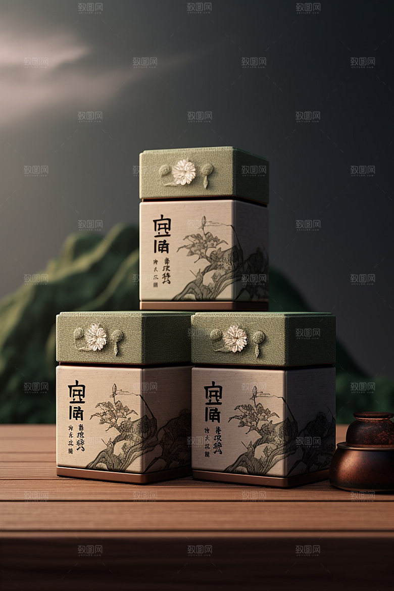 茶叶包装3D传统模型