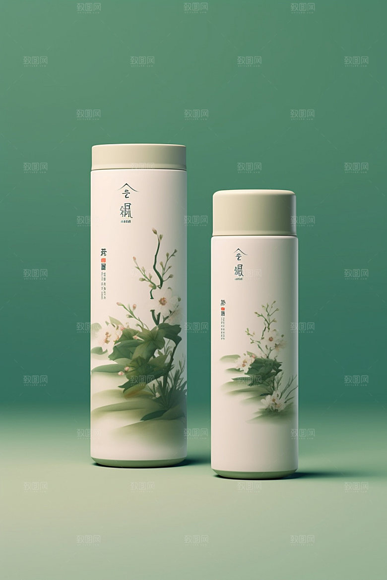 茶叶包装茶叶罐中国风模型