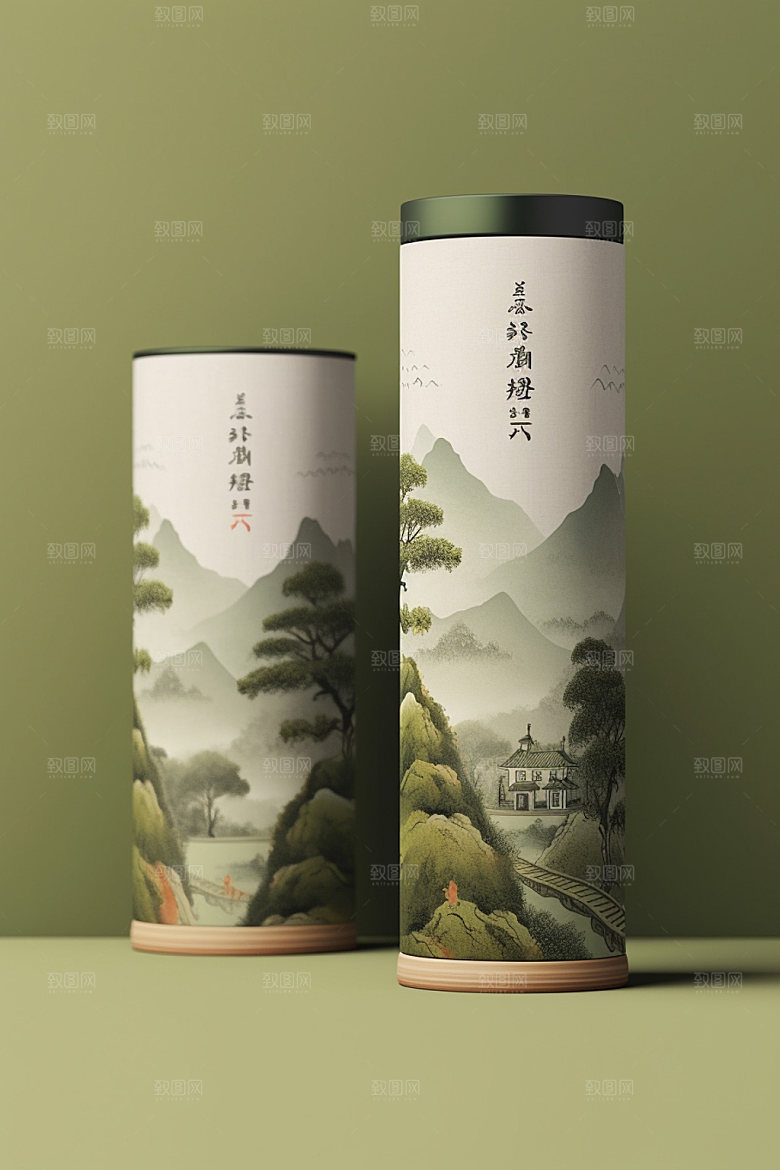 茶叶包装中国风传统模型