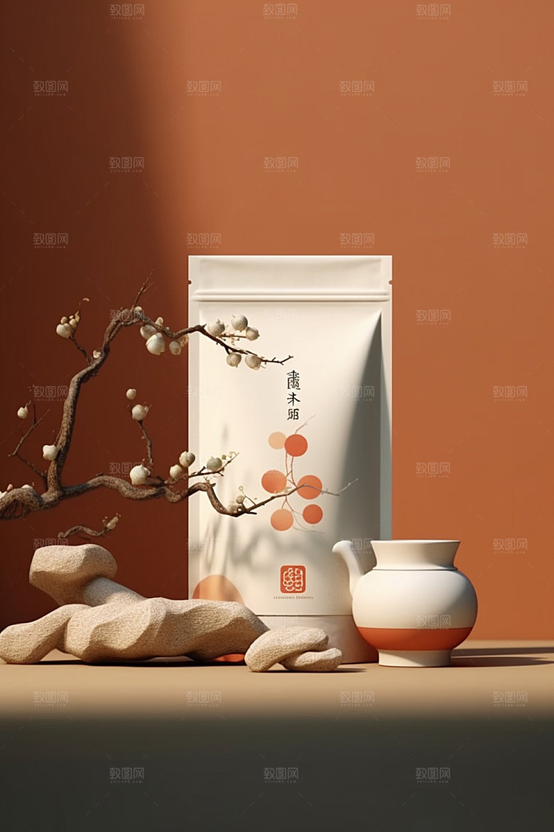 茶叶包装中式3D模型