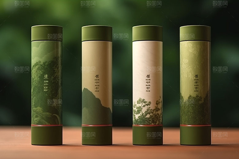 茶叶包装中式茶叶罐模型