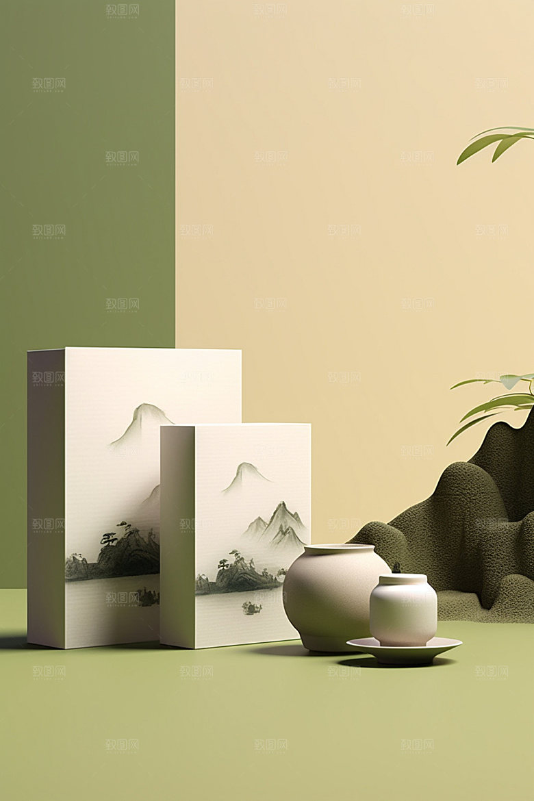 茶叶包装茶叶罐立体模型
