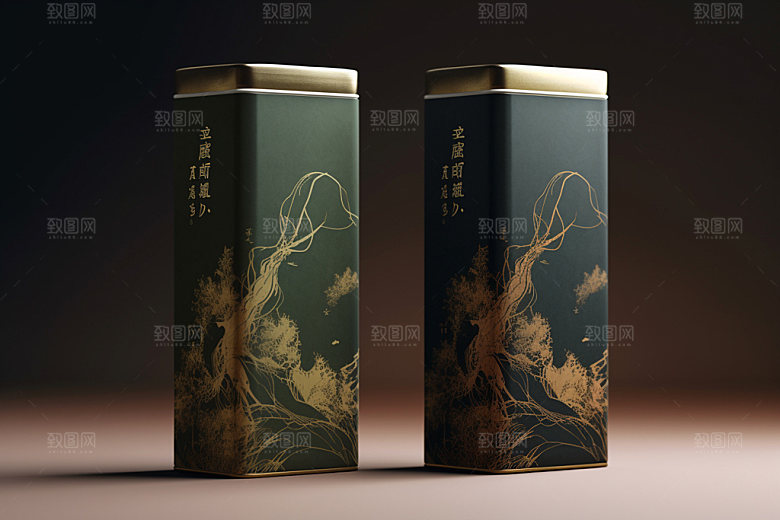 茶叶包装中式中国风模型