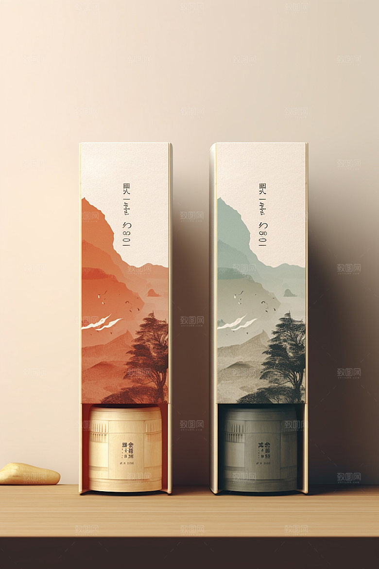 茶叶包装中国风中式模型