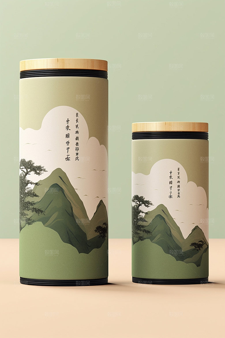 茶叶包装传统中国风模型