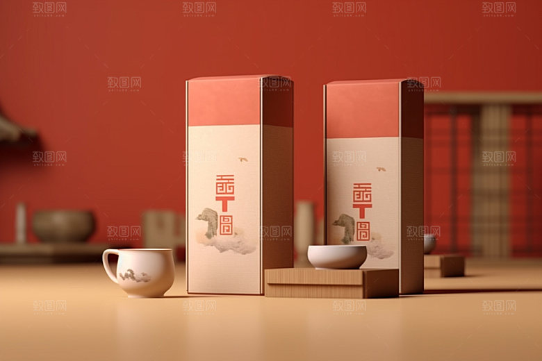 茶叶包装传统茶叶罐模型