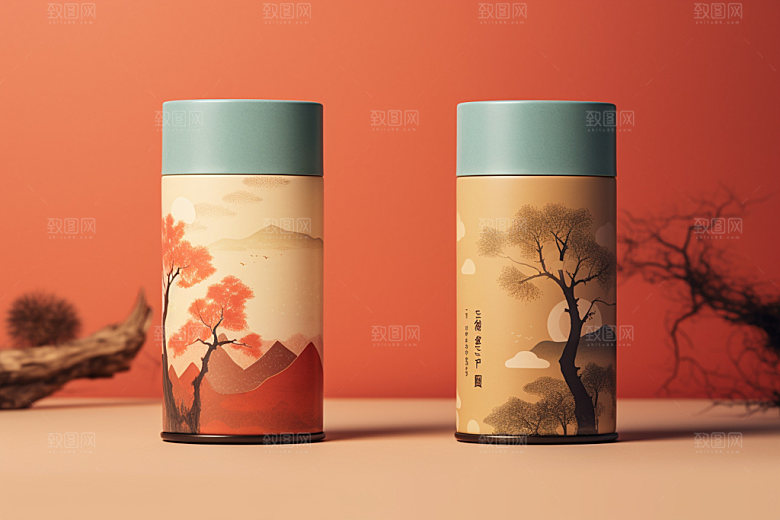茶叶包装包装设计茶叶罐模型