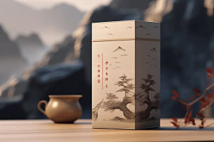 茶叶包装茶叶罐中国风模型