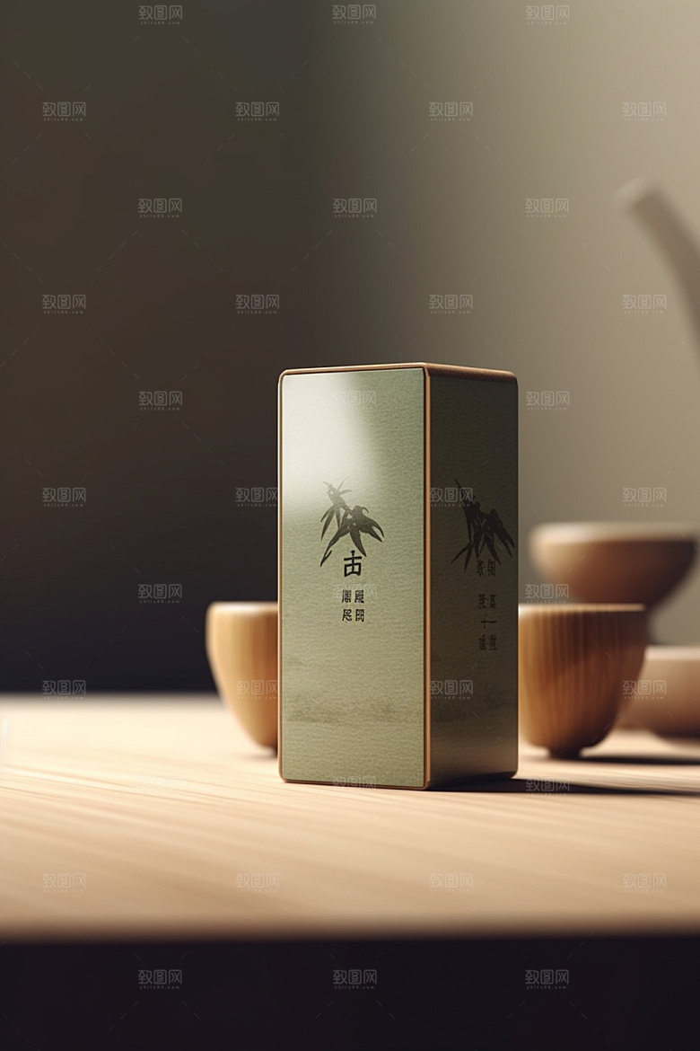 茶叶包装中式立体模型