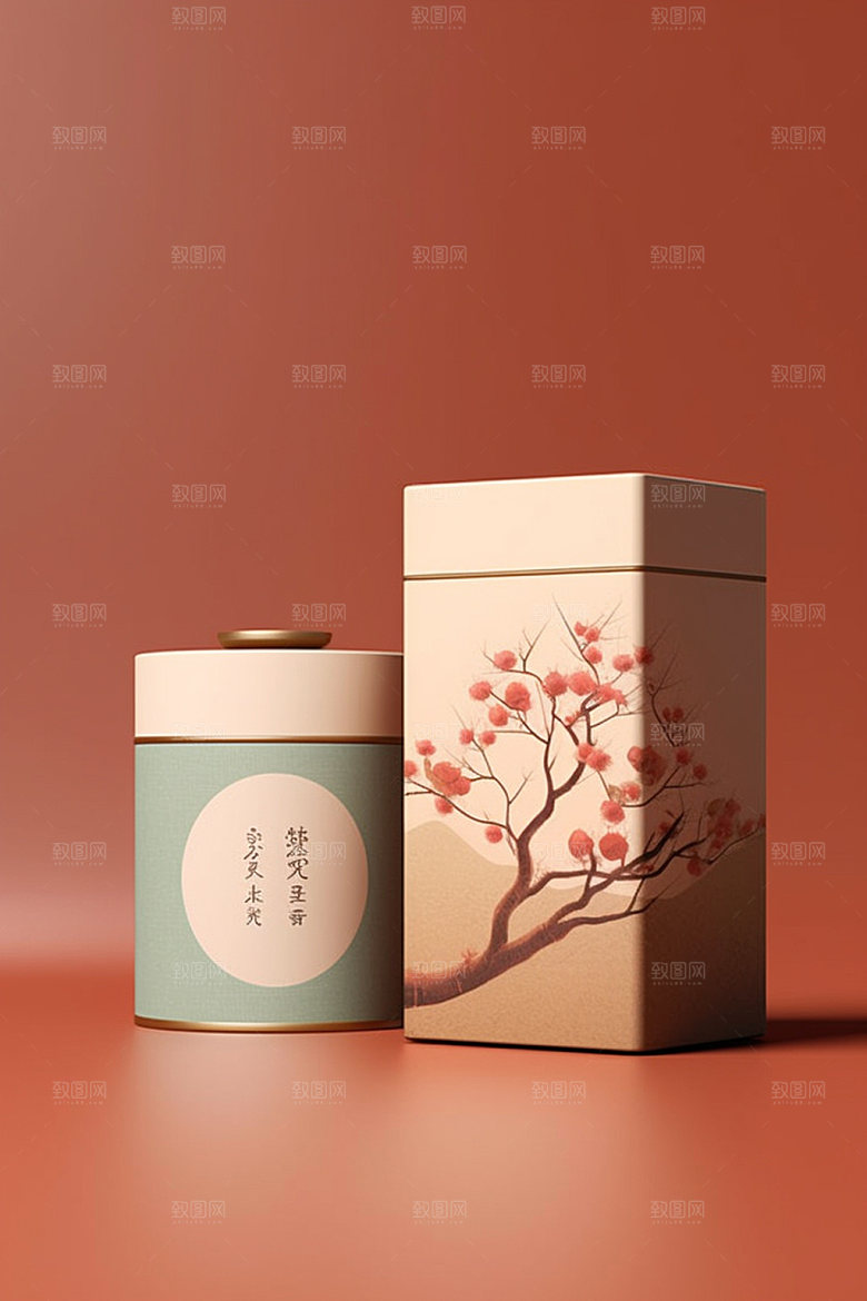 茶叶包装传统中式模型