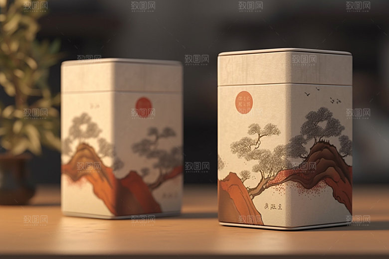 茶叶包装包装设计中式模型