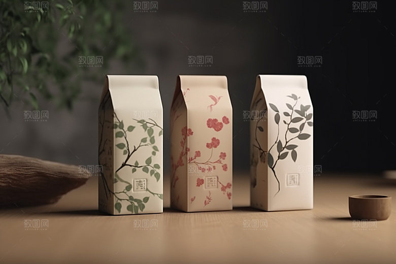 茶叶包装中式茶叶罐模型