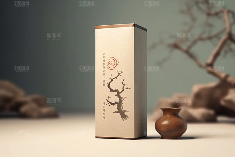 茶叶包装中国风立体模型