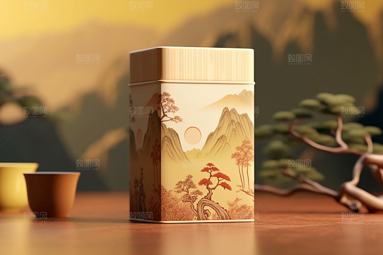 茶叶包装传统中国风模型