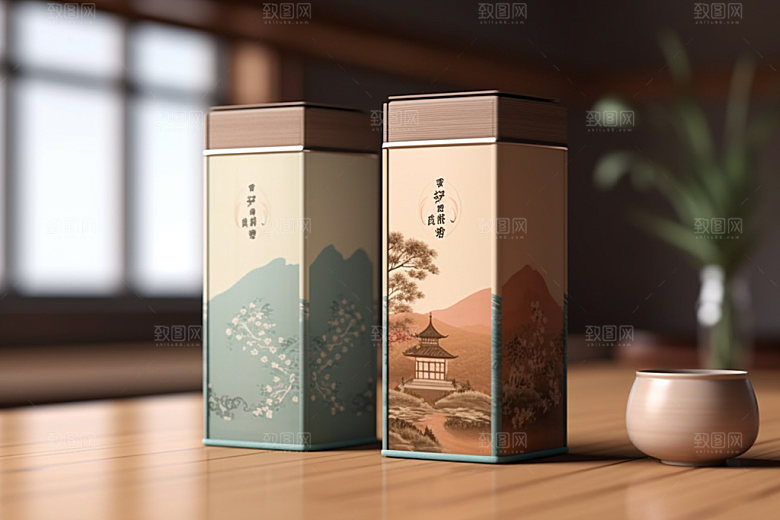 茶叶包装中式传统模型