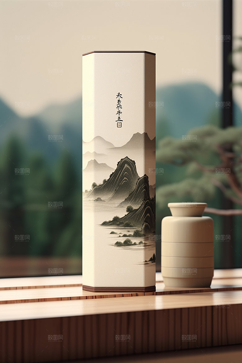 茶叶包装传统中式模型