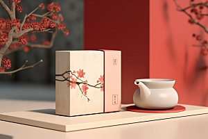 茶叶包装茶叶罐中式模型