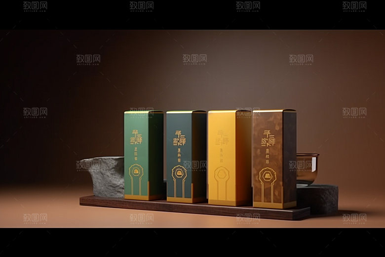 茶叶包装中式中国风模型